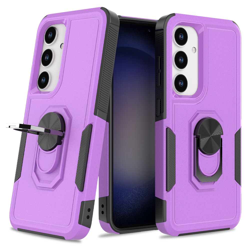 Adecuado para Samsung S24 anillo giratorio teléfono móvil Shell vela dos en uno teléfono móvil Shell PC + TPU nueva cubierta protectora