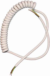Spiralkabel Weiß 3-Adrig Wendel Gedreht Spiralleitung Leuch