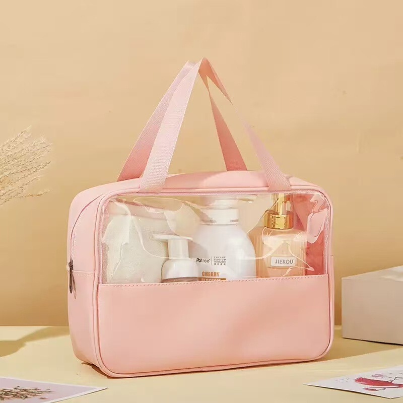 新しいスプライス化粧品バッグ 3 点セット大容量防水 PVC 半透明ポータブル旅行収納袋|undefined