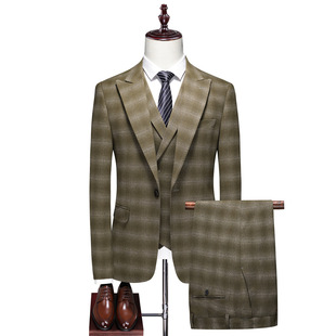 Foreign trade cross-border e-commerce men's suit business slim groom wedding dress suit three-piece spot 22