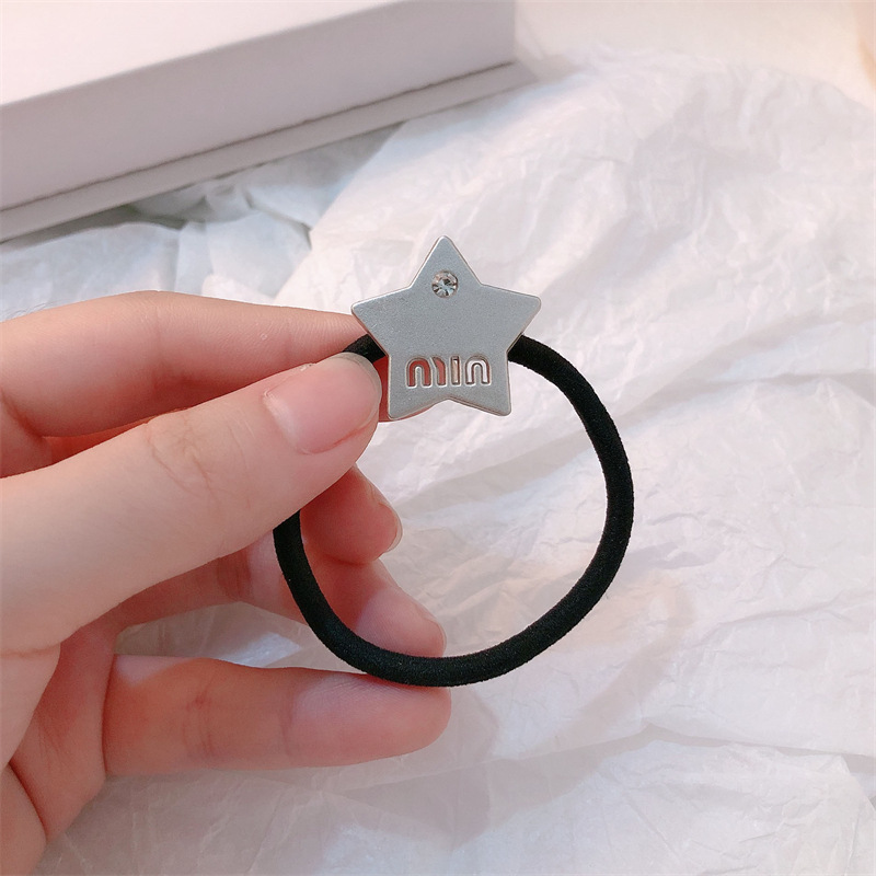 Cuerda para el cabello de estrella simple, cuerda para la cabeza de cola de caballo de alta elasticidad, banda de goma Mori, anillo para el cabello femenino, no daña el cabello, cuerda para el cabello, accesorios para el cabello