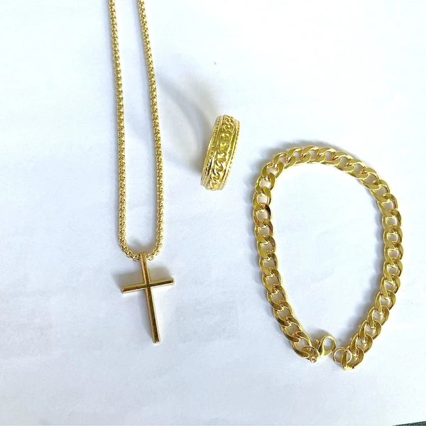 Three-piece set of imitation gold cross
