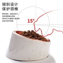 休普厂家宠物用品猫狗通用食盆食碗猫碗狗碗 玫瑰金麦秆倾斜碗