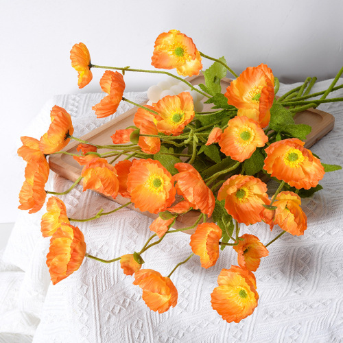 Simulated poppy bouquet, home hotel road leading wedding decoration poppy flower manufacturer wholesale