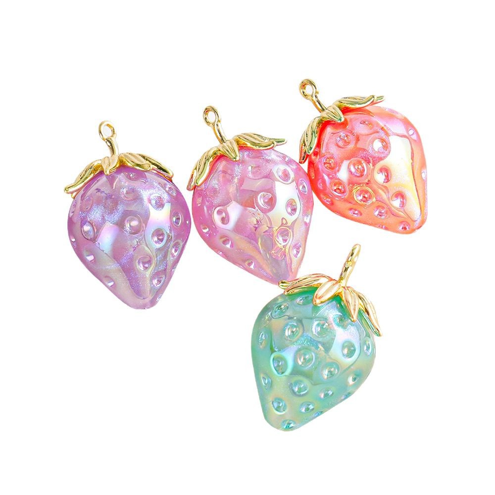 Heidi nuevo producto de alta calidad 6 hielo belleza fresa colgante cadena de teléfono móvil llavero colgante de bricolaje accesorios materiales