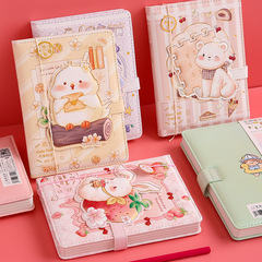 36k notebook, cute and super cute girl coloring pages, magnetic buckle book set, exquisite notebook, student stationery notebook