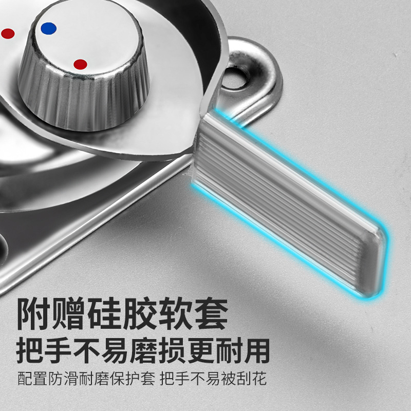 Cerradura de media luna de seguridad antirrobo de acero inoxidable transfronteriza, cerradura de media luna de acero inoxidable de doble sentido, accesorios de ventanas y puertas gruesas