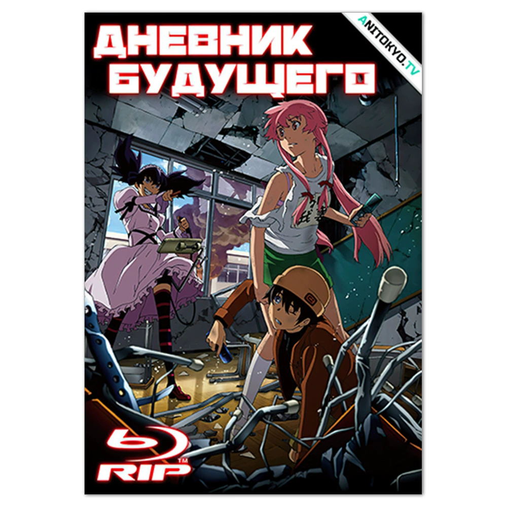Плакат-наклейка Mirai Nikki (Future Diary) — аниме-мурал, разные размеры (10×15–50×70 см)