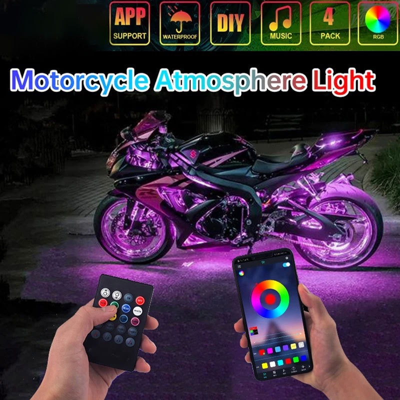 Motorcycle Ambient Light Rgb Colorful Decorative Light Music Rhythm Light Led Car Voice-Controlled Smart Voice-Controlled Light App