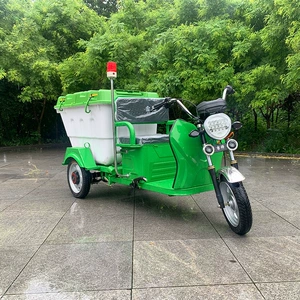 Neighborhood Street Garbage Collection Truck Small Town Sanitation Garbage Truck Electric Three-Wheel Dump Type Cleaning Truck