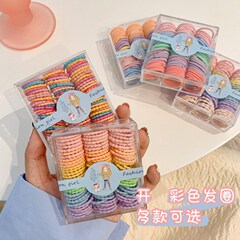 韓国版の親指ネジ小ゴムバンド、高弾性、髪を傷つけない、子供用使い捨てヘアゴムバンド