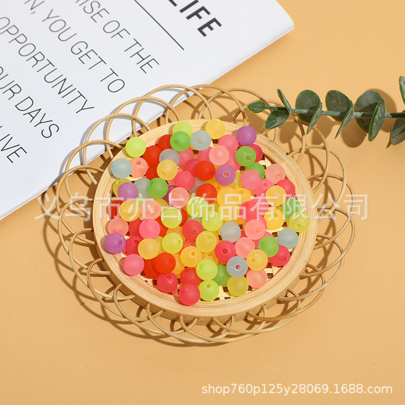 Plastic acrylic transparent matte round beads