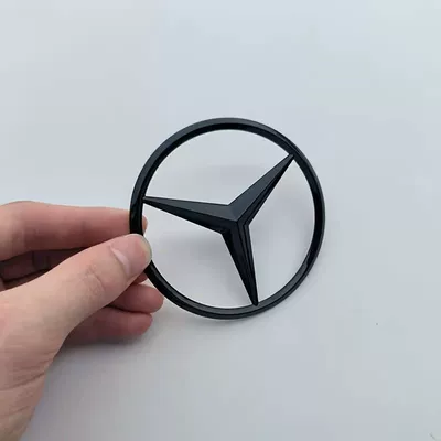 Car logo E200, E260L, E350L rear - standard-pre-2016-e-class-triskele-emblem-black-trim