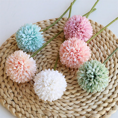 高檔仿真花乒乓球菊盆栽插花客廳婚慶裝飾假花花卉跨境蒲公英