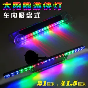 Car solar flash light anti-Chase taillight led decorative light warning light Thunder Ranger running water light hot sale