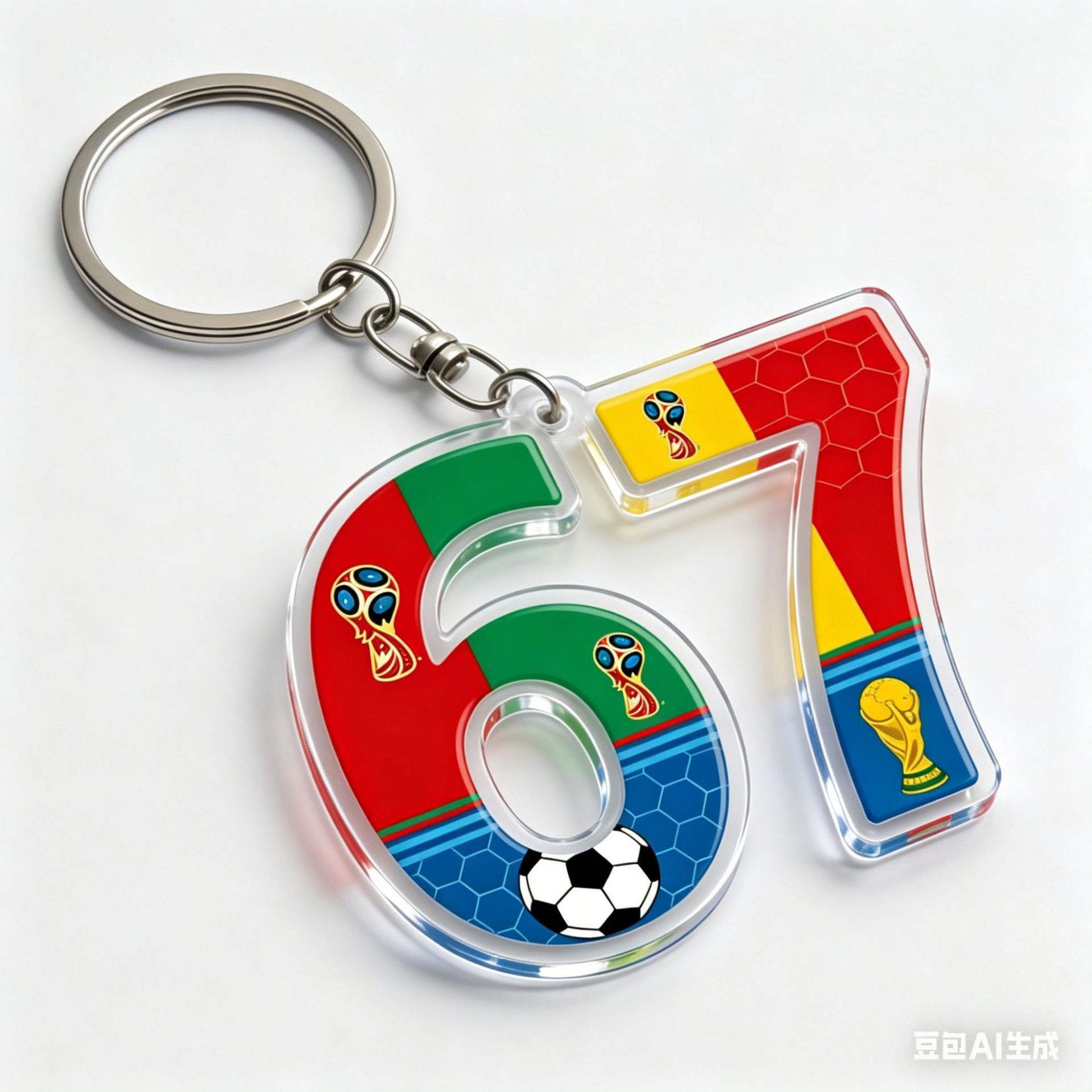 2026足球世界杯亚克力钥匙扣2D背包挂饰6  7挂饰挂件礼物