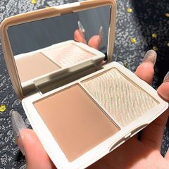 NOVO5337 Dual-Color Highlight and Contour Blush Palette, Natural 3D Lifting Shadow and Highlight Palette, Wholesale