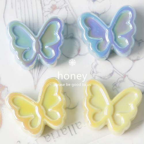 UV color shell beads butterfly cross hole acrylic beads DIY car hanging head rope bracelet mobile phone chain jewelry accessories