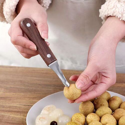 Black peach wood core removal tool stainless steel fresh longan peeling and seed digging tool lychee quick peeling and core removal
