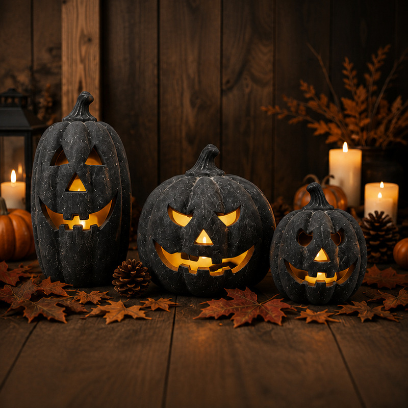 Cross-border Halloween ceramic pumpkin lantern ornaments, rustic vintage creative holiday decorations for home, window displays, and courtyard arrangements Cross-border Halloween ceramic pumpkin lantern ornaments, rustic vintage creative holiday decorations for home, window displays, and courtyard arrangements