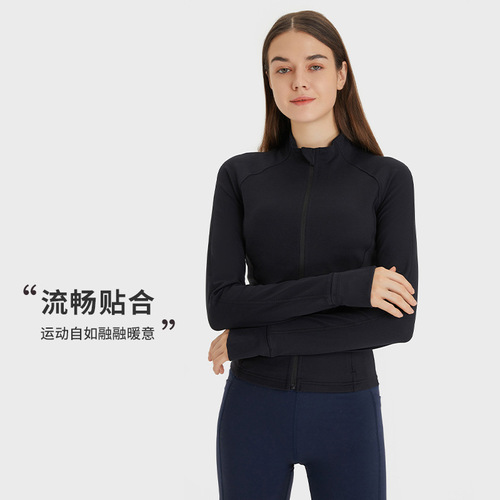 mlerillat mlerillat autumn and winter new sports fitness yoga wear stretch casual motorcycle jacket women