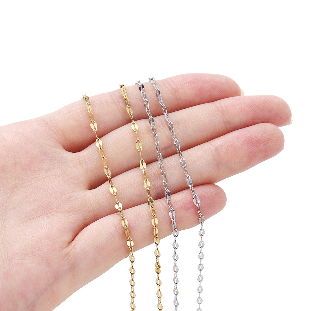 10g Weight Chain Jewelry Making Type DIY Jewelry Accessories Classification 2 M Quantity 304 Stainless Steel Material Solid Color Pattern All Seasons Season Plating Design Basic, Simple Style Style 2 M 304 Stainless Steel DIY Jewelry Accessories Chain Basic Simple Style Solid Color 14