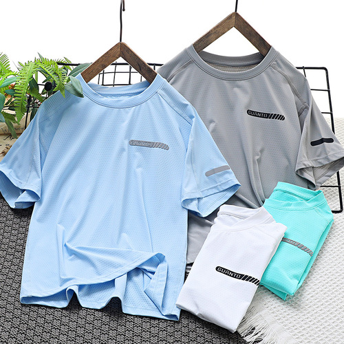 Children's Quick-Dry Mesh Short-Sleeve T-Shirt for Boys, Qingdao Senshang Factory Panda Class Brand Children's Mesh Top