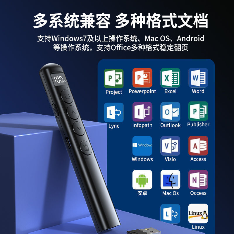 Pptページめくりペン多機能レーザーページめくりペンマルチメディアビジネス教育講演usb充電レーザーページめくりペン|undefined