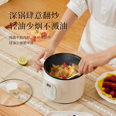 宿舍學生鍋多功能電煮鍋迷你小電鍋煮飯炒菜鍋電飯煲預約英規歐規
