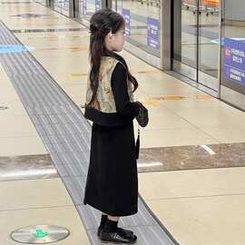女童裙子儿童套装秋季2025新款春秋女大童新中式旗袍秋装千金风潮