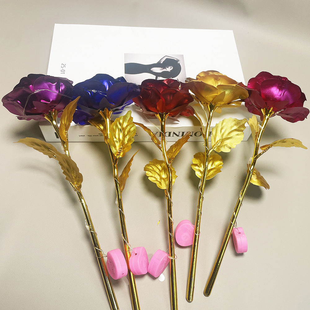 Flores de lámina de oro (color puede tener en cuenta) 8 * 24cm + lámpara de alambre