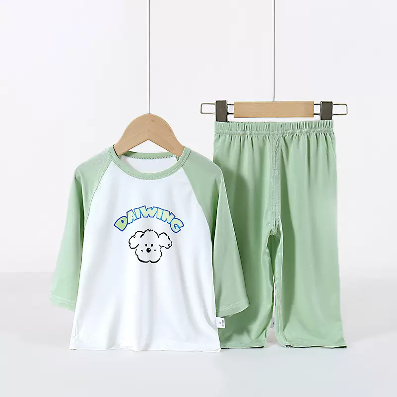 儿童优可丝睡衣套装柔软解压质感舒适温馨裸感儿童家居服套装薄款