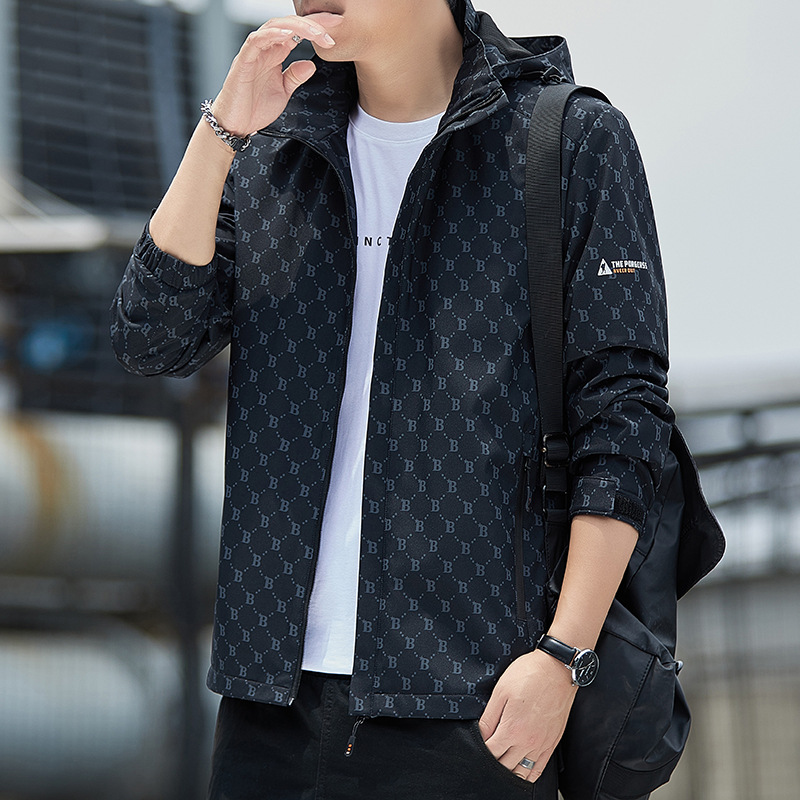 tumn Nuovo Uomo Giacca Tops Outdoor Casual Con Cappuccio Gioventù Abbigliamento Impermeabile_voghion.com