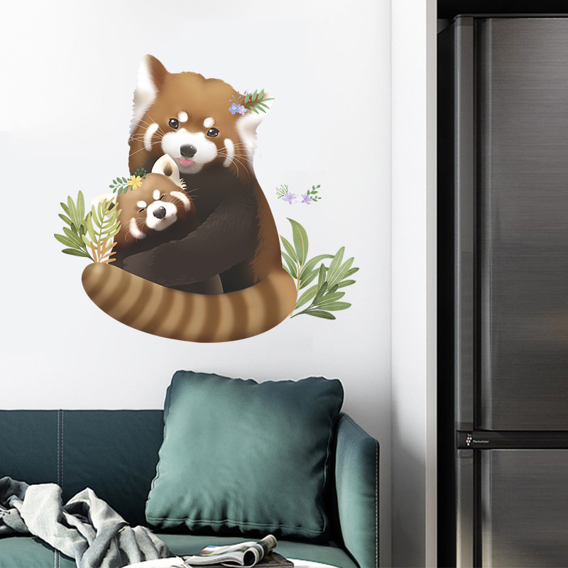 New Cartoon Little Raccoon Mother And Child Wall Sticker display picture 5