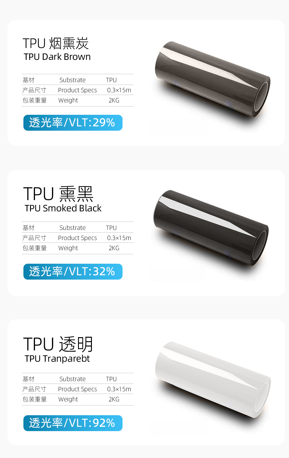TPU car headlight protective film 3H anti-scratch, self-healing, high-transparency car headlight protective film