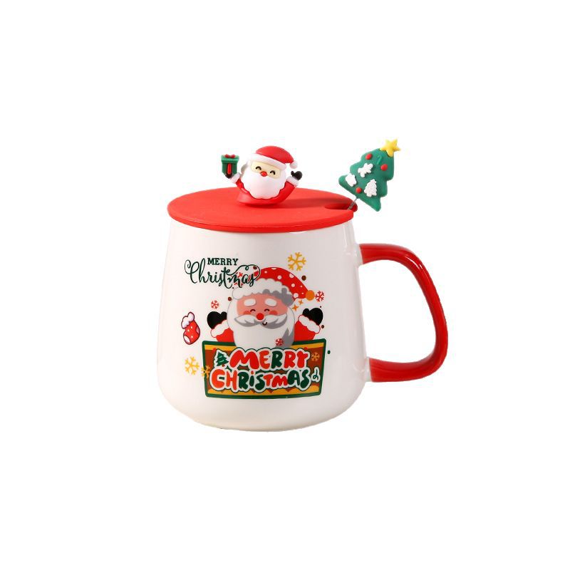 Taza de Navidad transfronteriza temperatura constante taza cálida de 55 grados Taza de cerámica con logotipo impreso Regalo de recuerdo de Santa