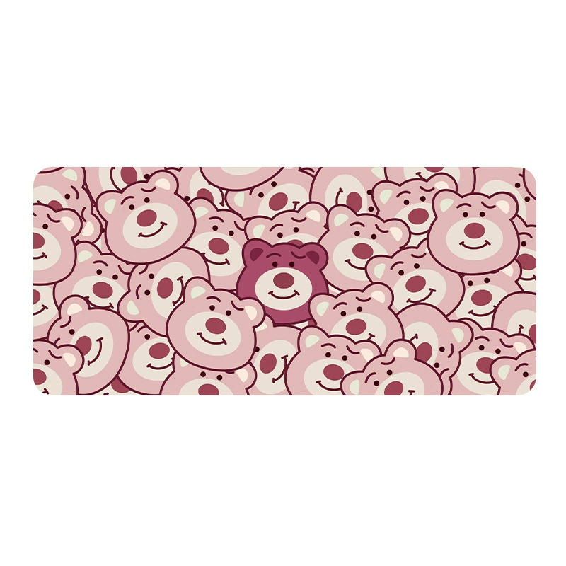 Столовый коврик для мыши — Cartoon Strawberry & Teaching Mouse, большой коврик для клавиатуры, 800×300/900×400 мм