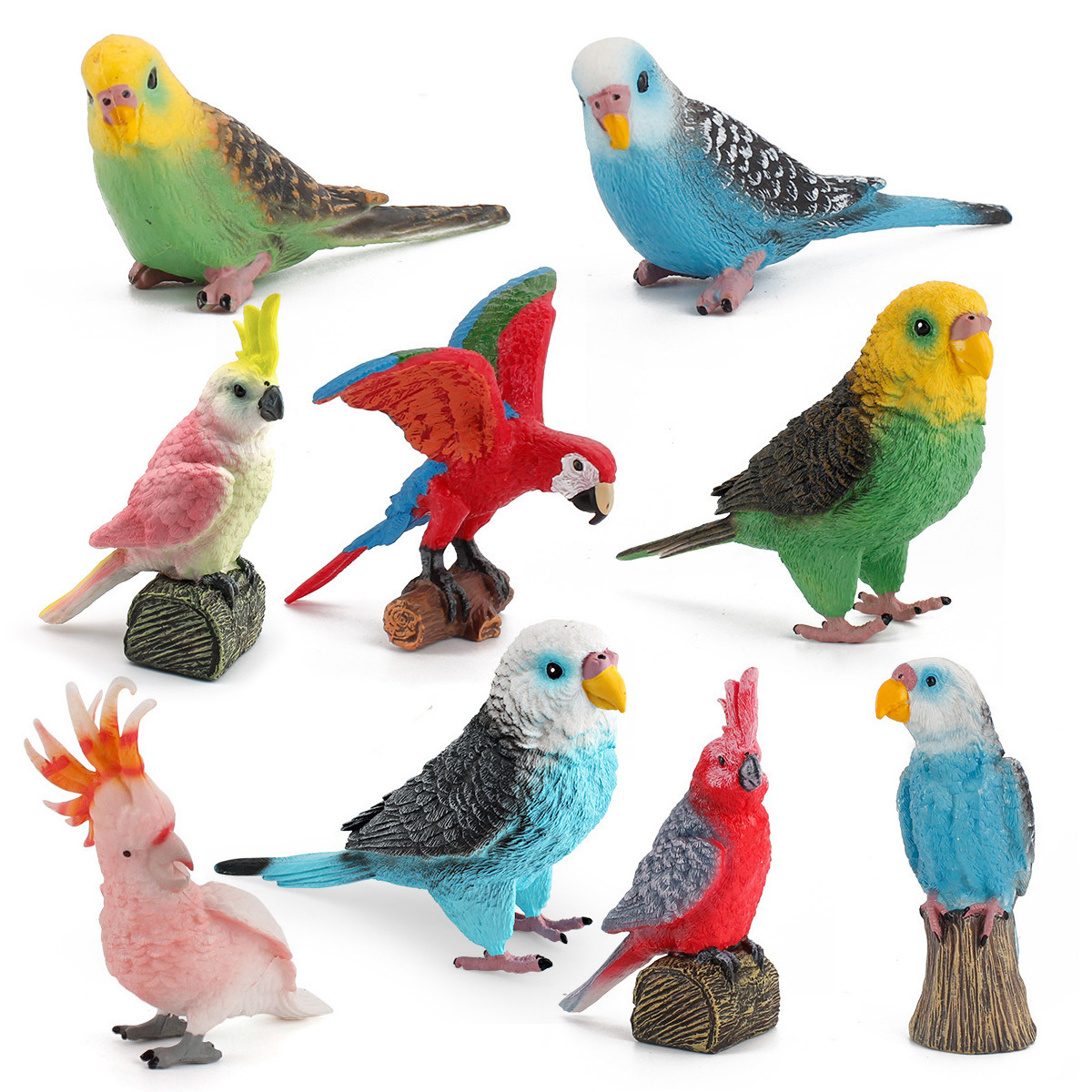 Exportación transfronteriza de simulación de pájaros modelo de papagaios peonía papaio de escritorio decoración estática juguetes