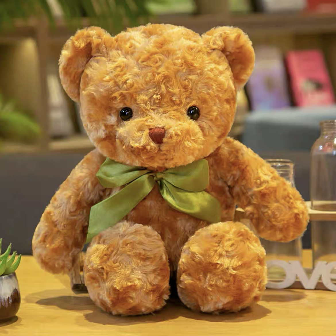 Lemon Blossom Ribbon Bear Light Brown