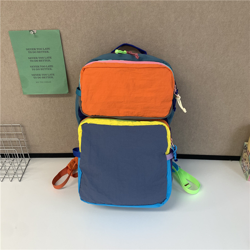 Cross-Border New Style Dopamine Fashion Backpack for Women, Outdoor Hiking Backpack for Men, Lightweight Large-Capacity Leisure Bag