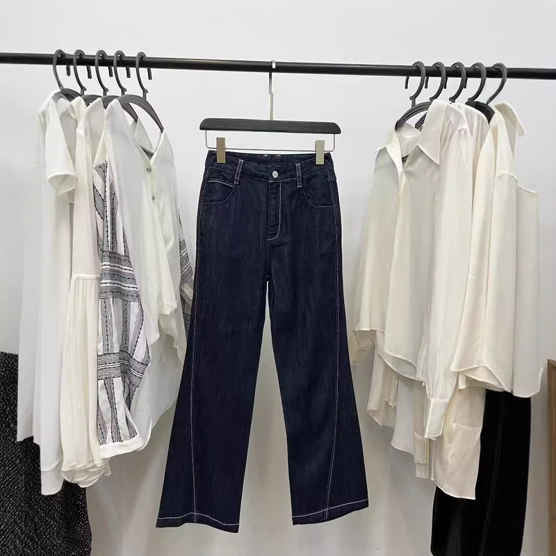 Tail Single High Waist Twisted Slit Wide Leg Pants Jeans