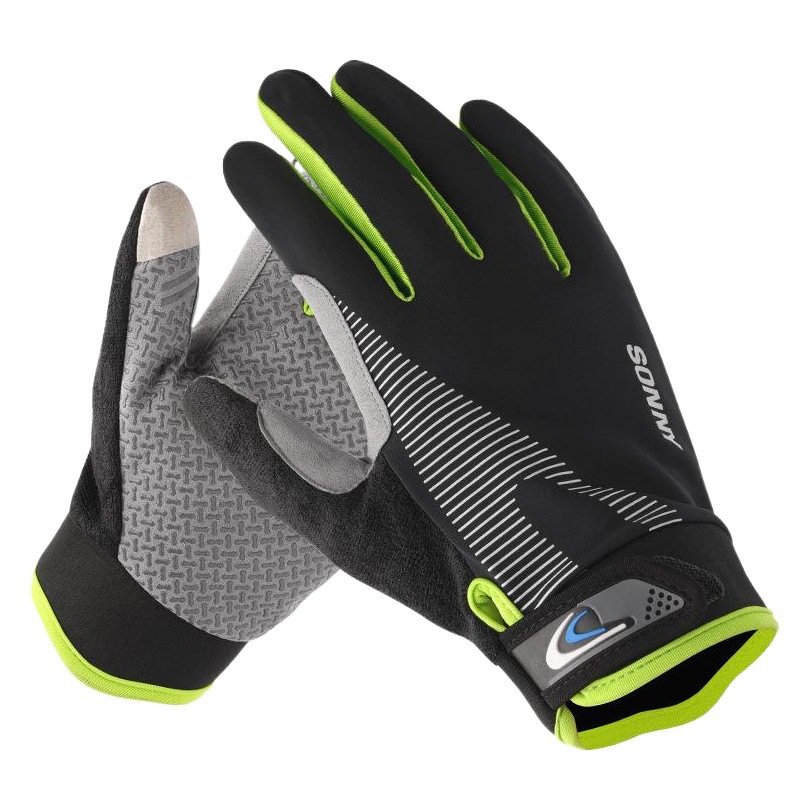 La primavera y el verano de los hombres delgados de seda de hielo de equitación fitness ejercicio montañismo entrenamiento al aire libre antideslizante deportes transpirable guantes de dedo completo