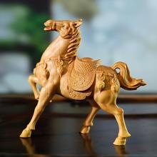 黄杨木雕生肖马木质动物手把件家居饰品马上有钱中式收藏礼品摆件