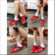 Cowhide version ~ red German training shoes women's 2024 new Forrest Gump shoes color matching round head lace-up casual sports shoes women