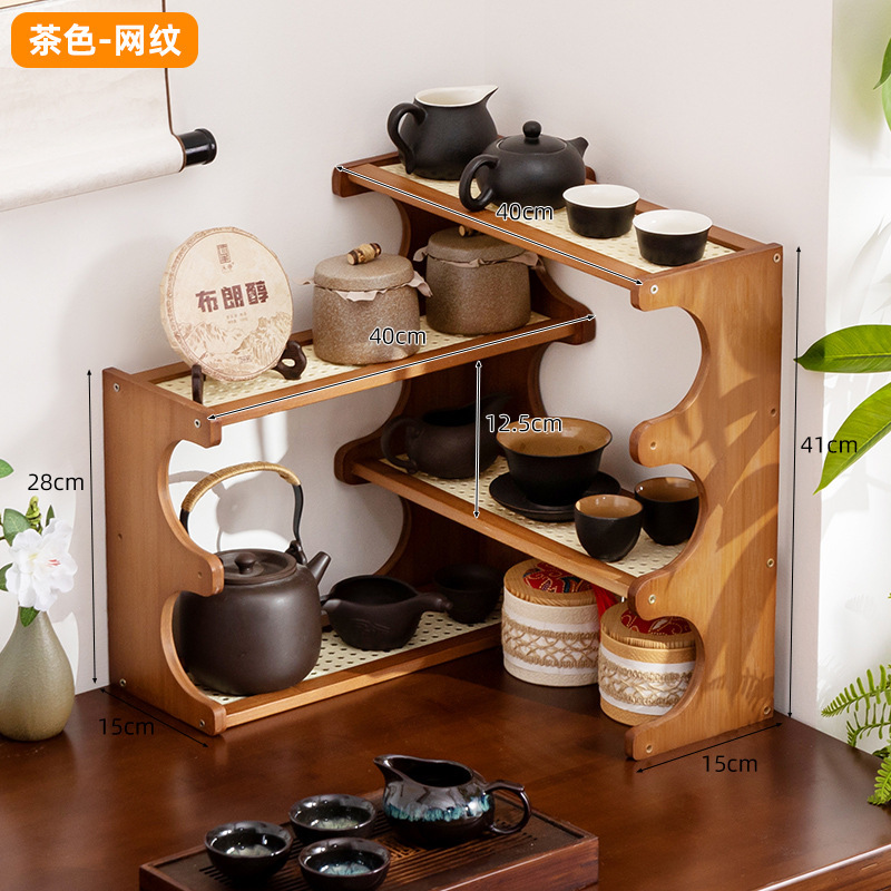 新しい中国風のデスクトップボーグラック装飾品収納ラック現代的な小さなティーラックティーセット収納ラックカップホルダー収納ラック|undefined