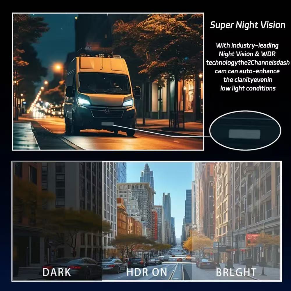 New three-lens WiFi dashcam with infrared night vision, simultaneous recording of the front, interior, and exterior of the vehicle, and in-car monitoring