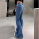 2024 New Amazon Aliexpress Cross-border Women's Denim Flared Pants Women's Slim Casual High Waist Washed Denim