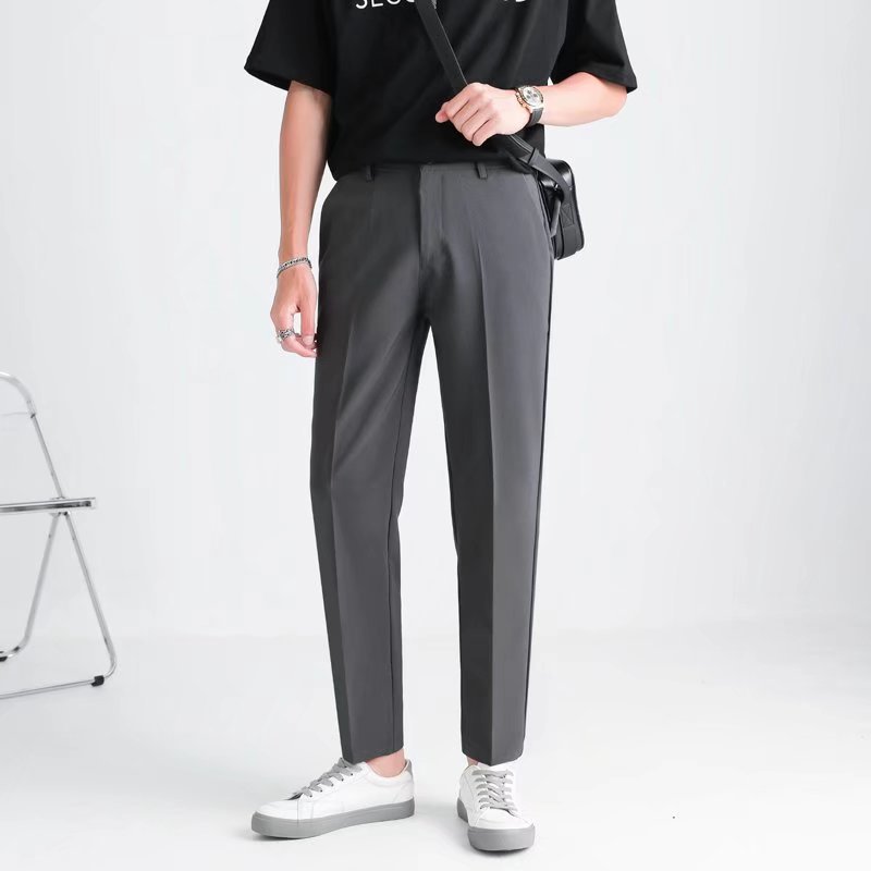 Verano nuevo estilo pequeño traje pantalones de drapeado de los hombres pantalones cortos de negocios casual estilo coreano moda británico pantalones de traje sueltos rectos