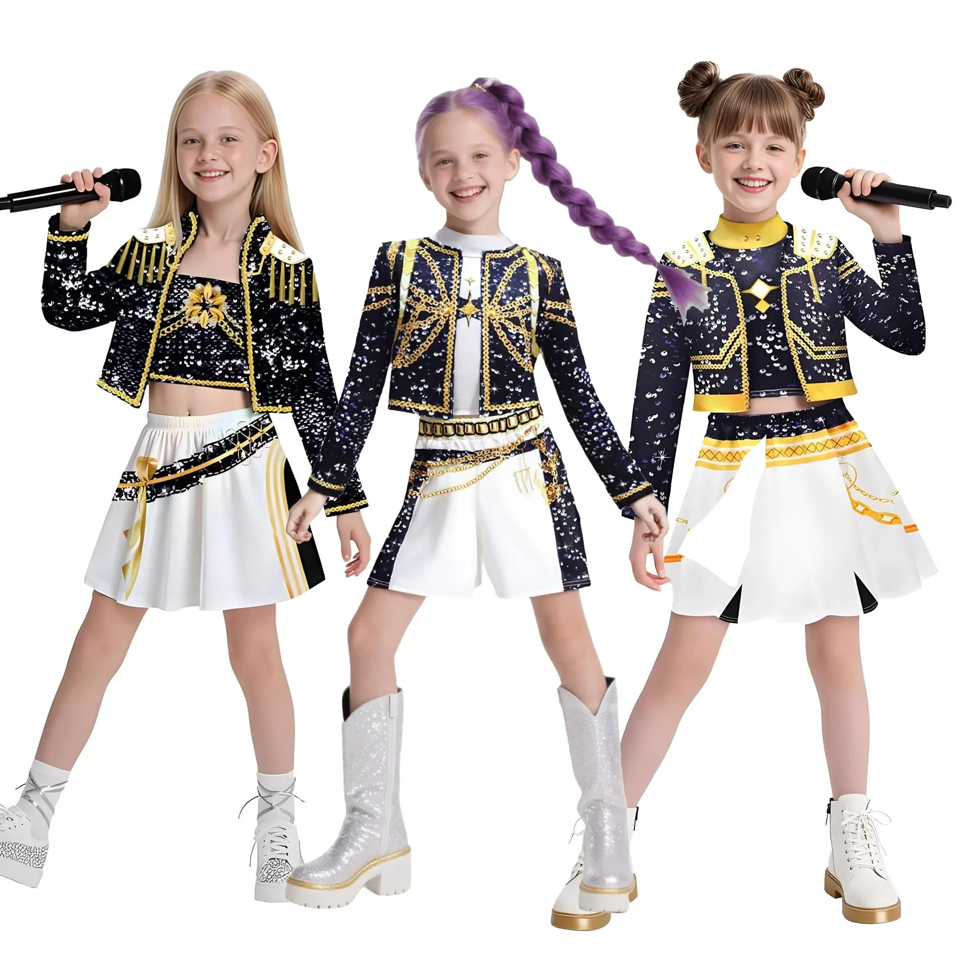 2025跨境万圣节K-POP猎魔女团米拉佐伊鲁米cosplay舞台演出服装