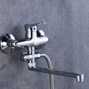 Triple Russian Central Asian Bathtub Set Faucet with Extended Pipe and Rotatable Shower Set Faucet